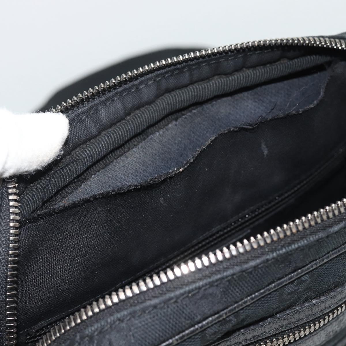 GUCCI GG Canvas Shoulder Bag Black Silver 92551 Auth 192749