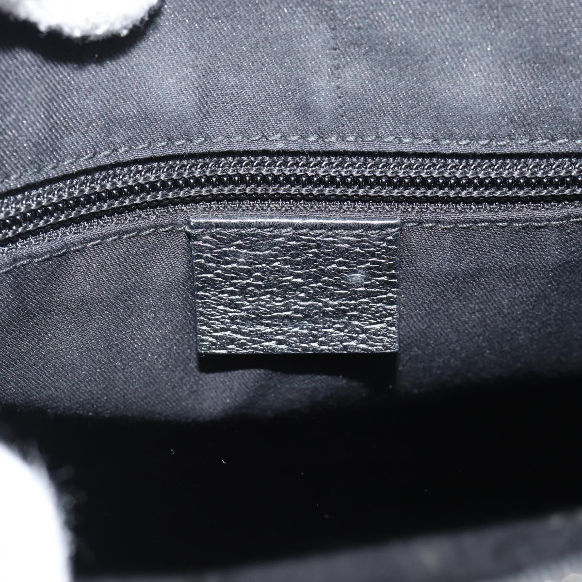 GUCCI GG Canvas Shoulder Bag Black Silver 92551 Auth 192749