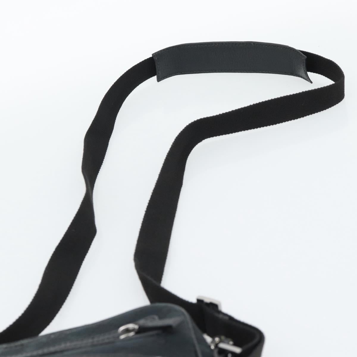 GUCCI GG Canvas Shoulder Bag Black Silver 92551 Auth 192749