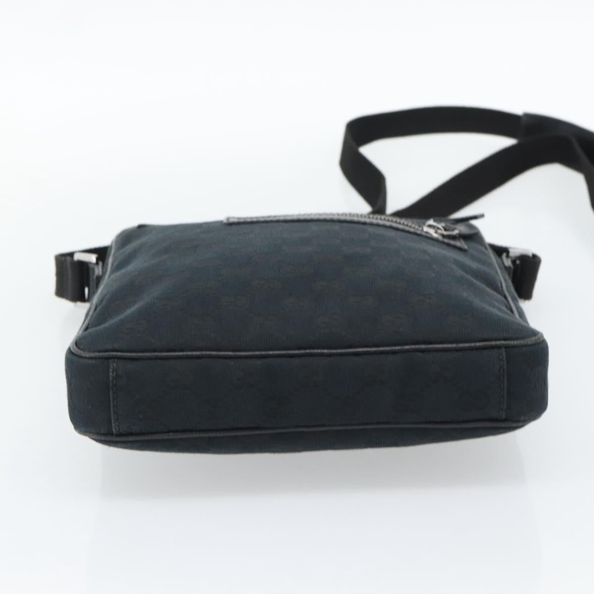 GUCCI GG Canvas Shoulder Bag Black Silver 92551 Auth 192749