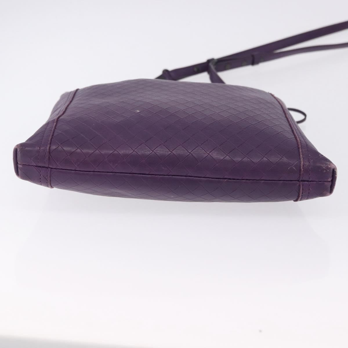 BOTTEGA VENETA INTRECCIATO Shoulder Bag Leather Purple Auth 192755A