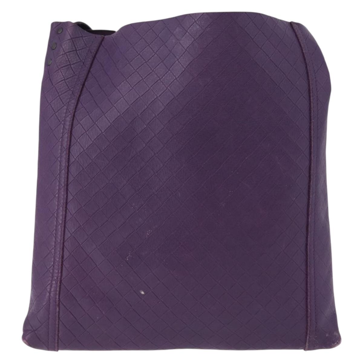 BOTTEGA VENETA INTRECCIATO Shoulder Bag Leather Purple Auth 192755A