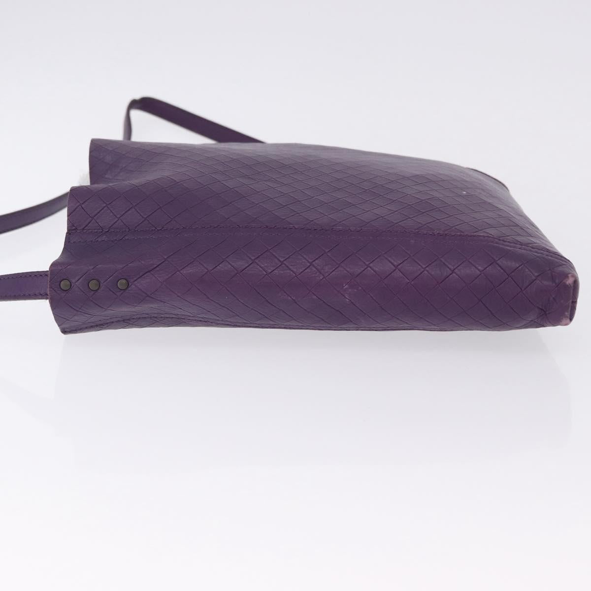 BOTTEGA VENETA INTRECCIATO Shoulder Bag Leather Purple Auth 192755A