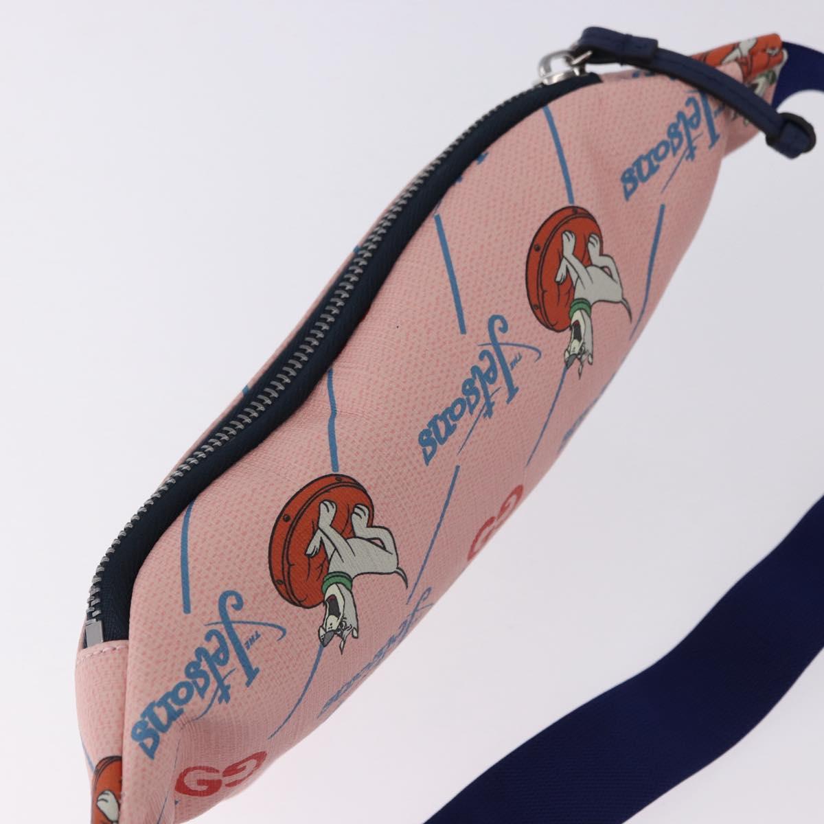 GUCCI Jetsons Collaboration Body Bag Canvas Pink Silver 502095 Auth 192761M