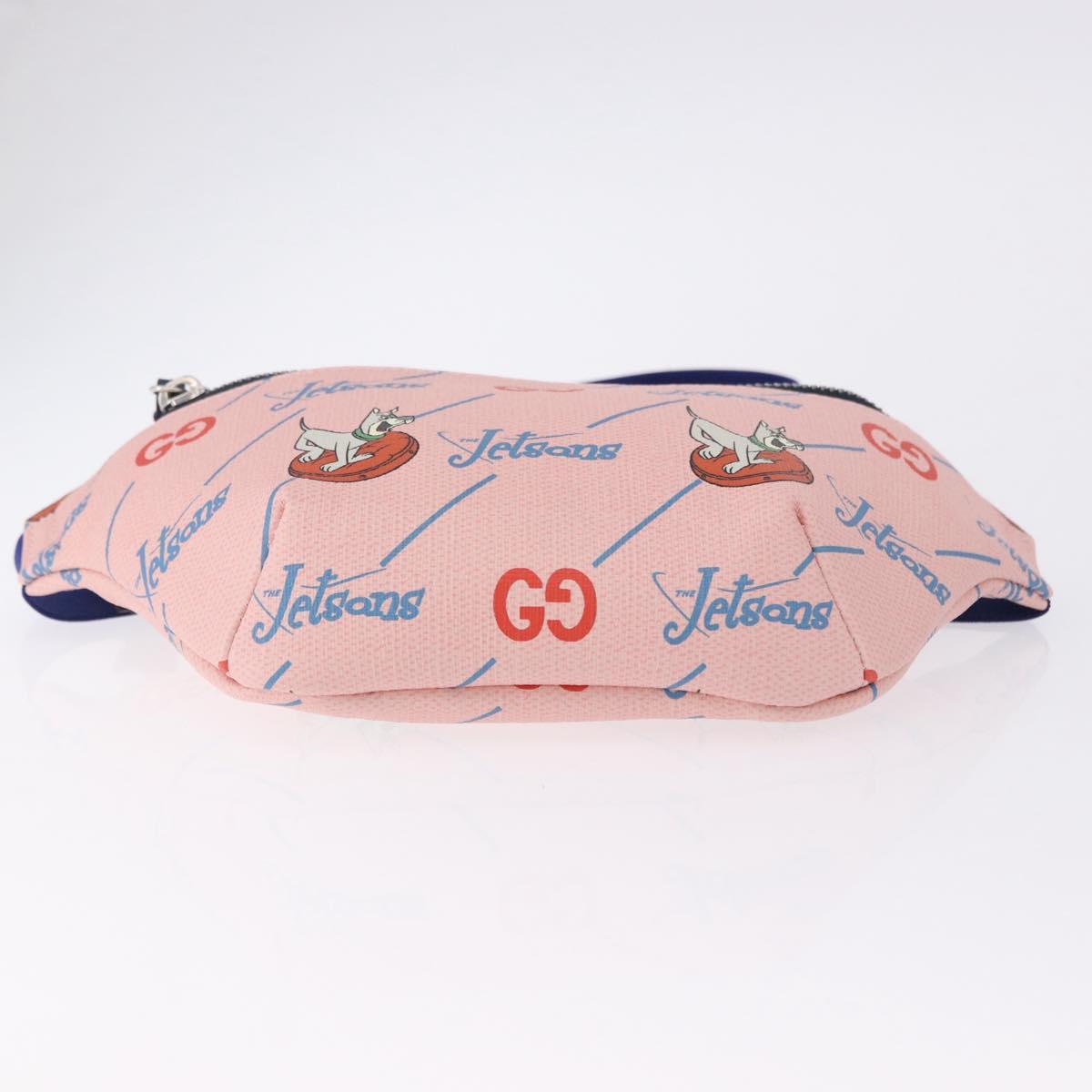 GUCCI Jetsons Collaboration Body Bag Canvas Pink Silver 502095 Auth 192761M
