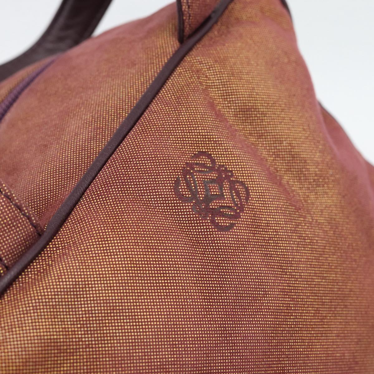 LOEWE Hand Bag Canvas Purple Gold Tone Auth 192763A