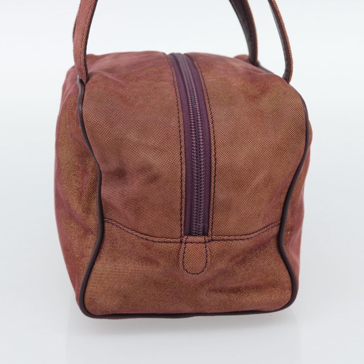 LOEWE Hand Bag Canvas Purple Gold Tone Auth 192763A