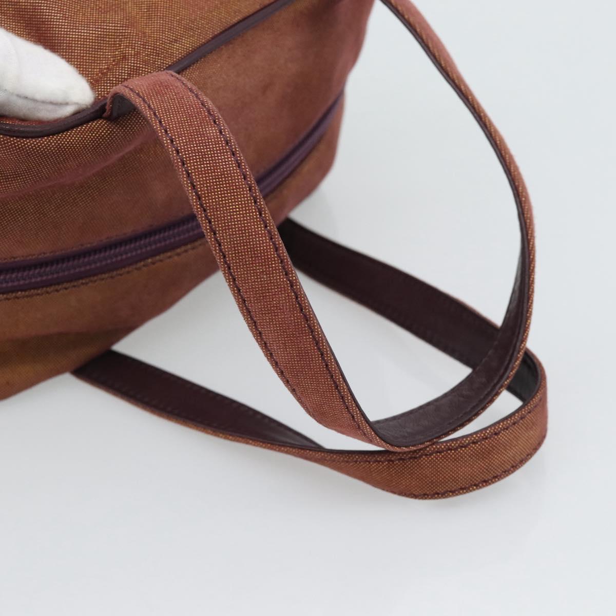 LOEWE Hand Bag Canvas Purple Gold Tone Auth 192763A
