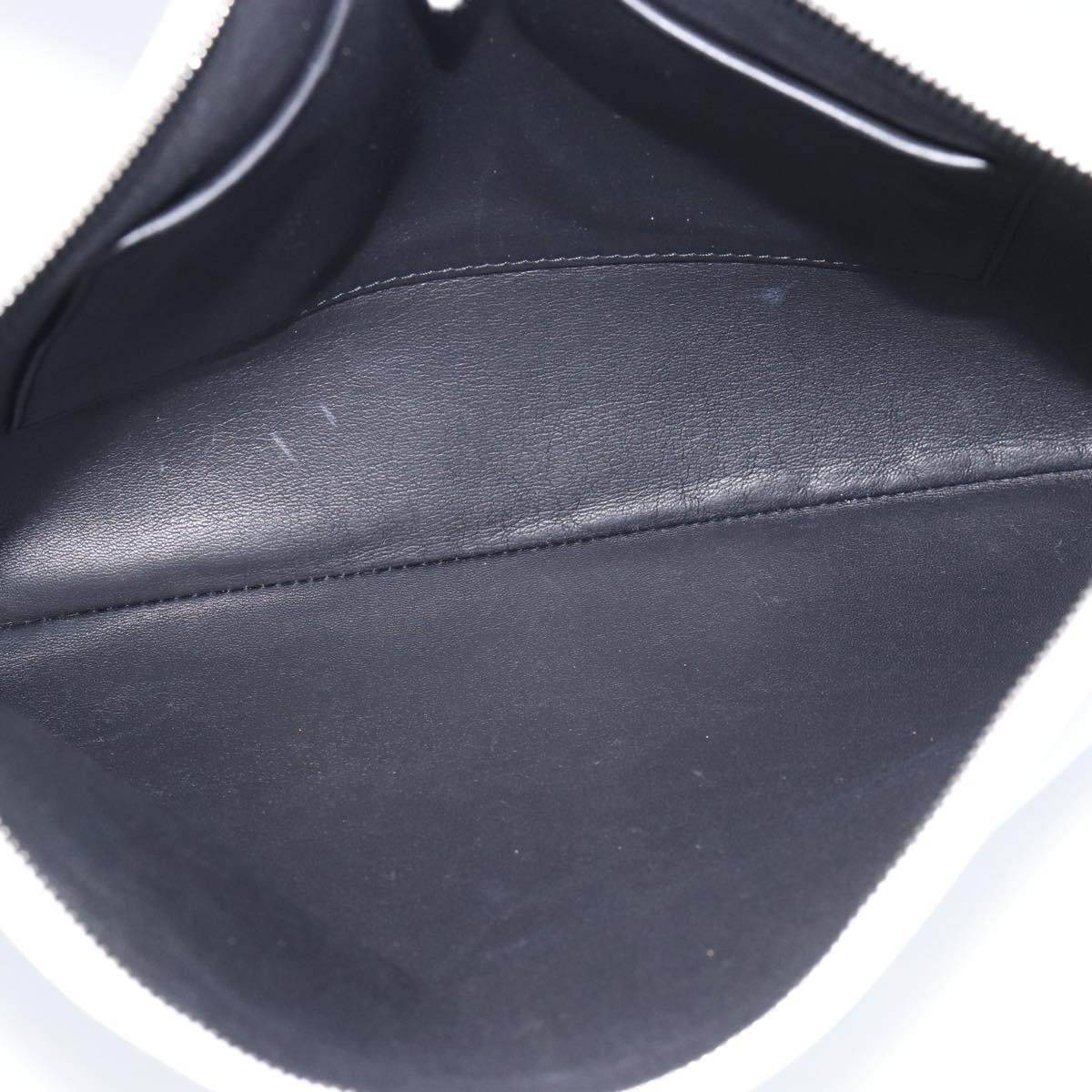BALENCIAGA Clutch Bag Leather White Silver 529313 Auth 192768