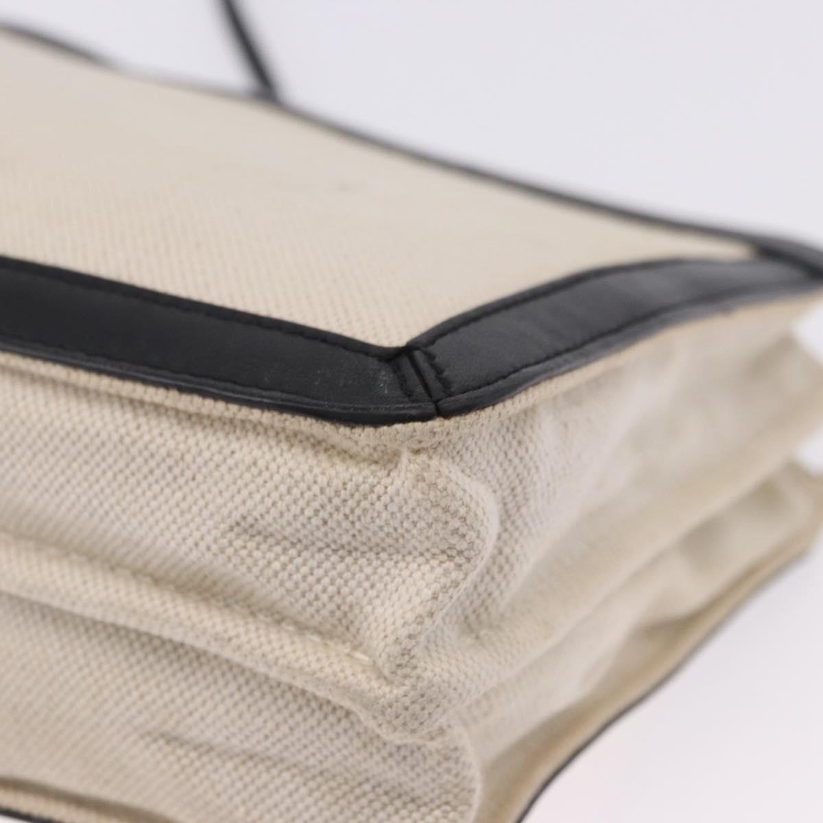 BALENCIAGA Navy Pochette Shoulder Bag Canvas Ivory Black 339937 Auth 192772