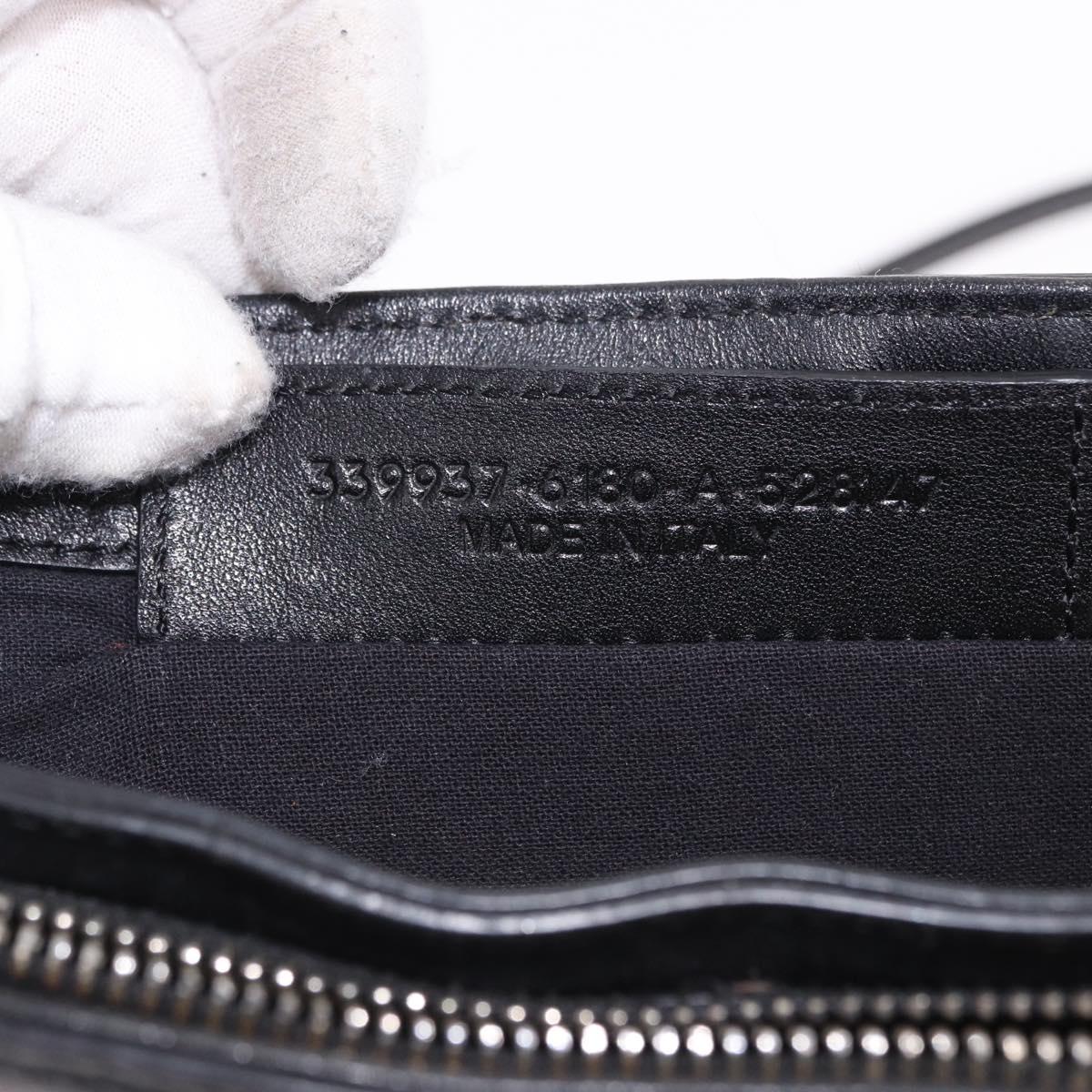 BALENCIAGA Navy Pochette Shoulder Bag Canvas Ivory Black 339937 Auth 192772