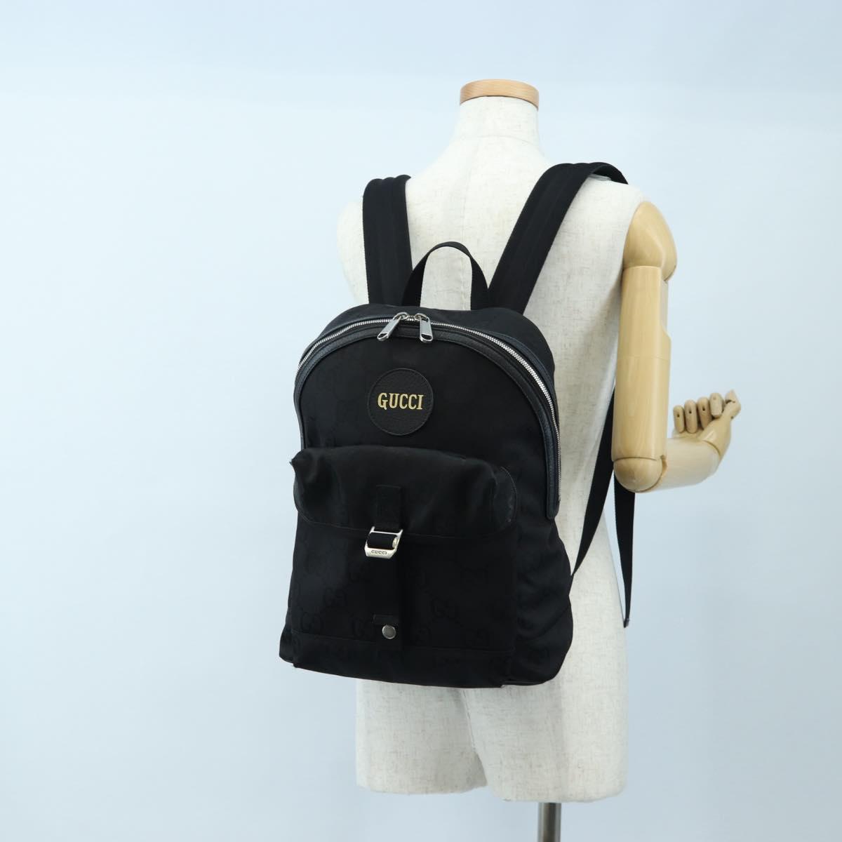 GUCCI GG Canvas Off The Grid Backpack Nylon Black Silver 644992 Auth 192787M