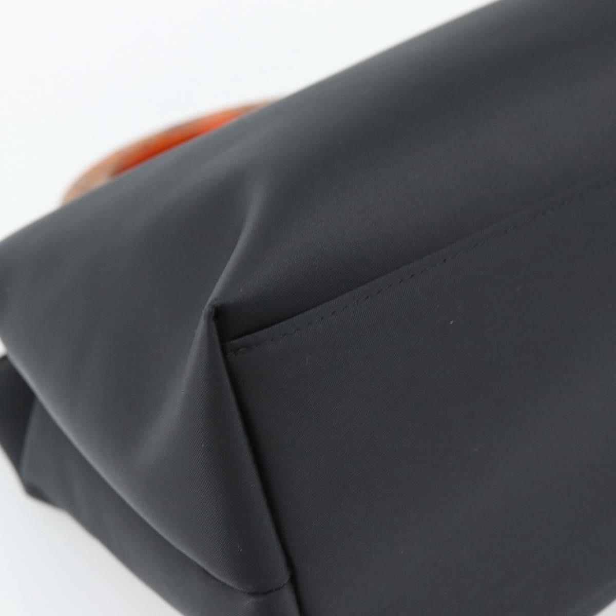 GIVENCHY Hand Bag Nylon Black Brown Auth 192788A