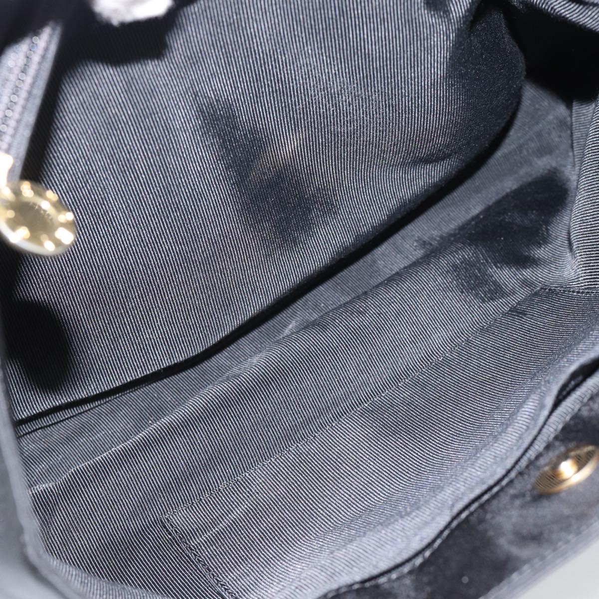 GIVENCHY Hand Bag Nylon Black Brown Auth 192788A