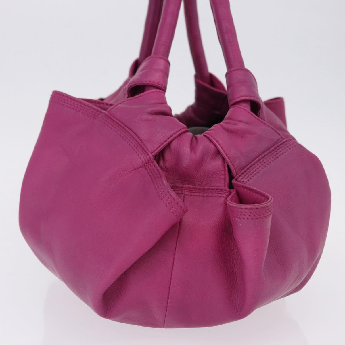LOEWE Nappa Aire Hand Bag Leather Pink Gold Tone Auth 192793A