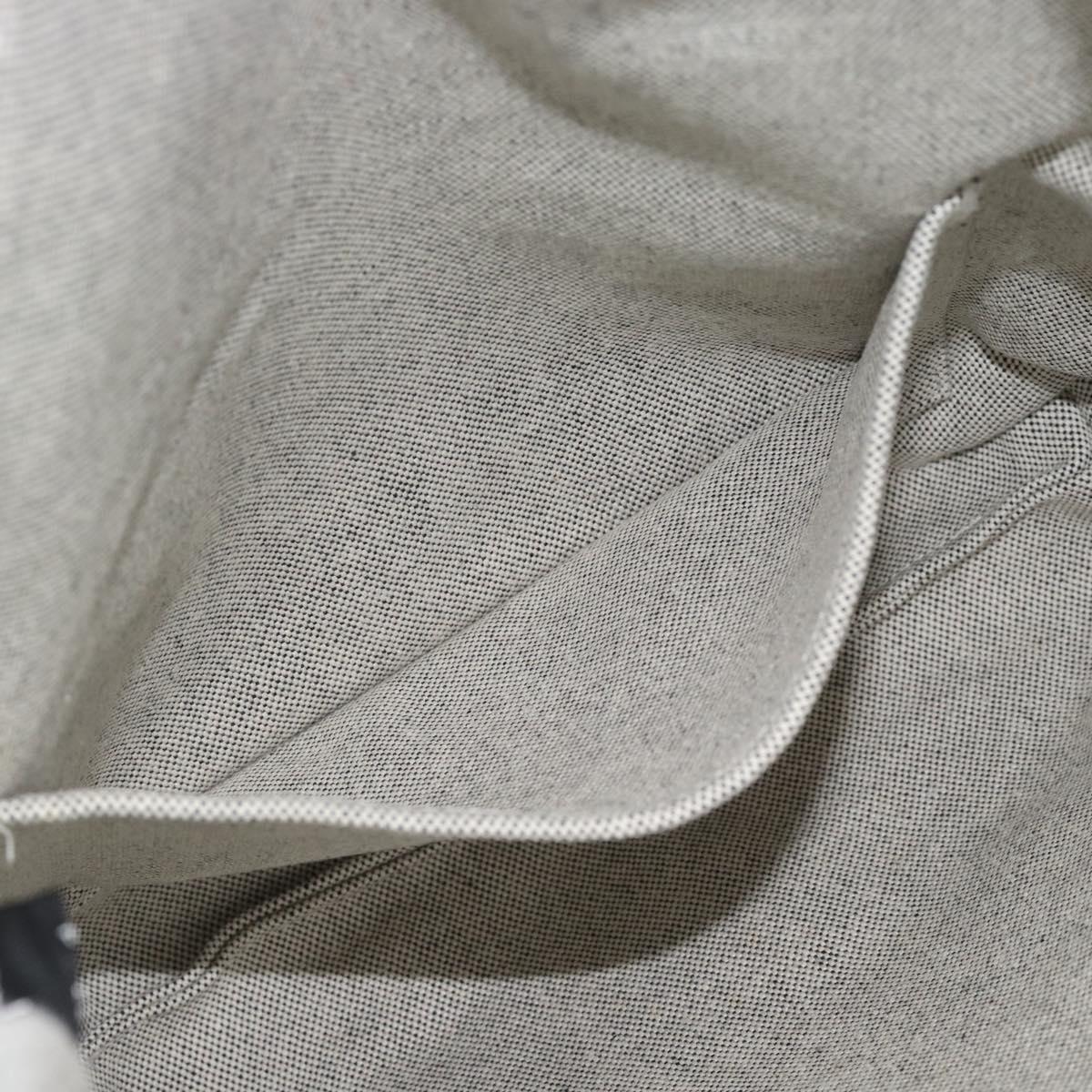 HERMES New Fourre Tout Cabas Hand Bag Canvas Gray Silver Auth 192794A