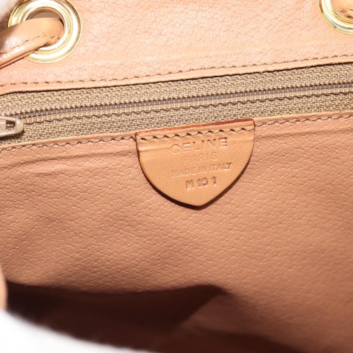 CELINE Macadam Backpack PVC Leather Brown Gold Tone Auth 192796A