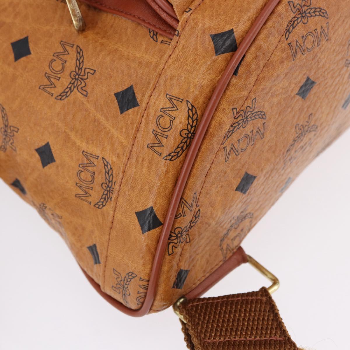 MCM Vicetos Backpack PVC Leather Brown Gold Tone Auth 192800A