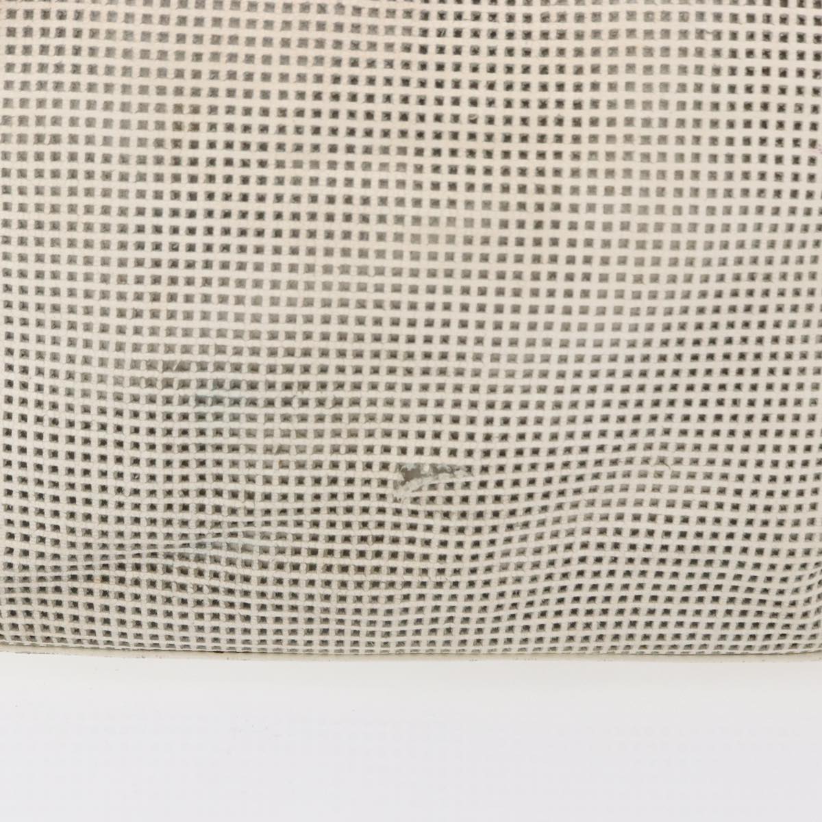 CHANEL COCO Mark Hand Bag Leather Ivory Silver CC Auth 192801