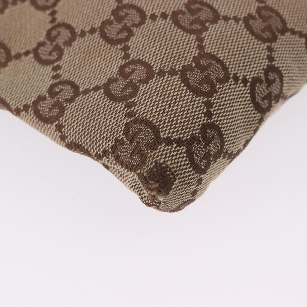 GUCCI GG Canvas Waist Bag Beige Silver 28566 Auth 192803