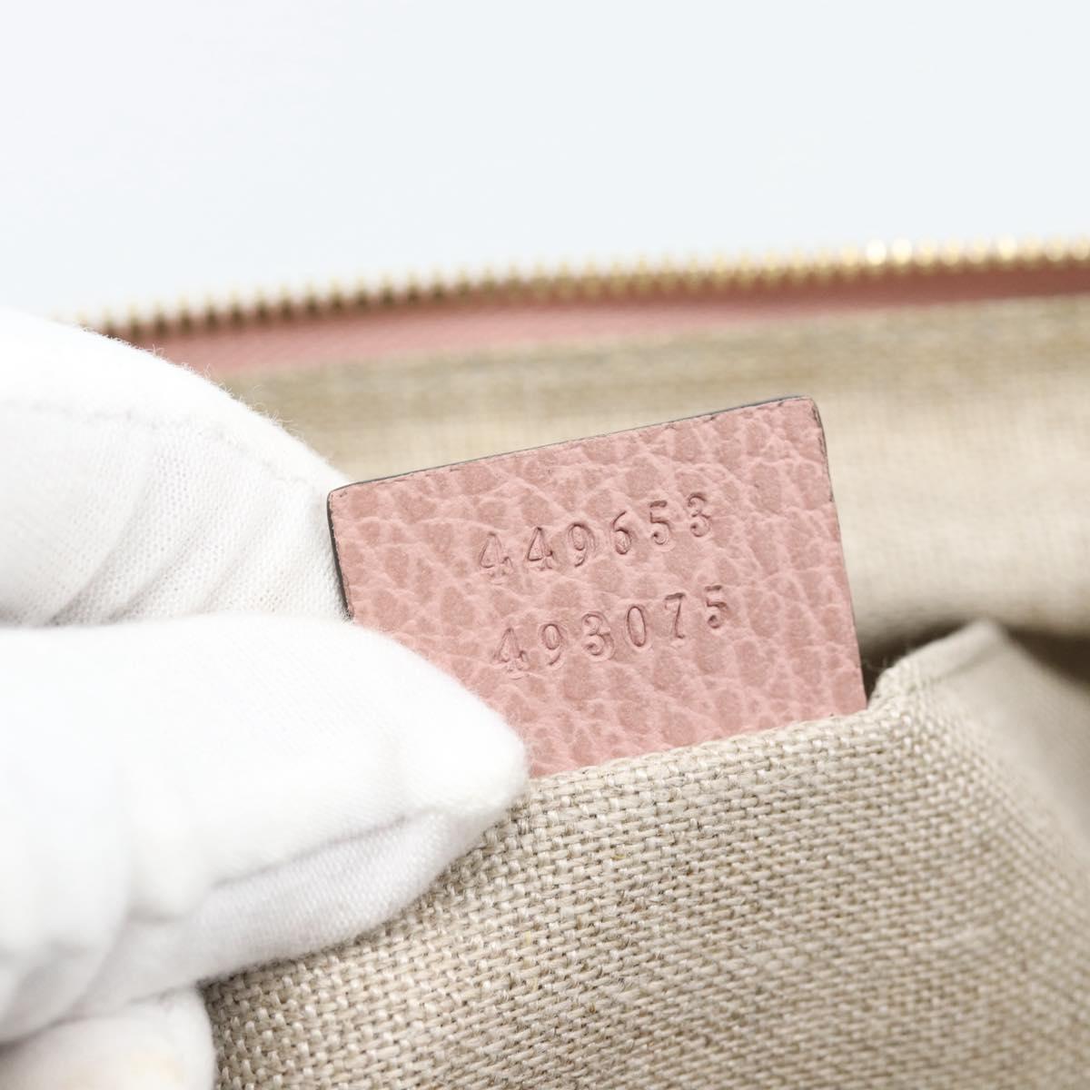 GUCCI Bamboo Clutch Bag Leather Outlet Pink Gold Tone 449653 Auth 192804A