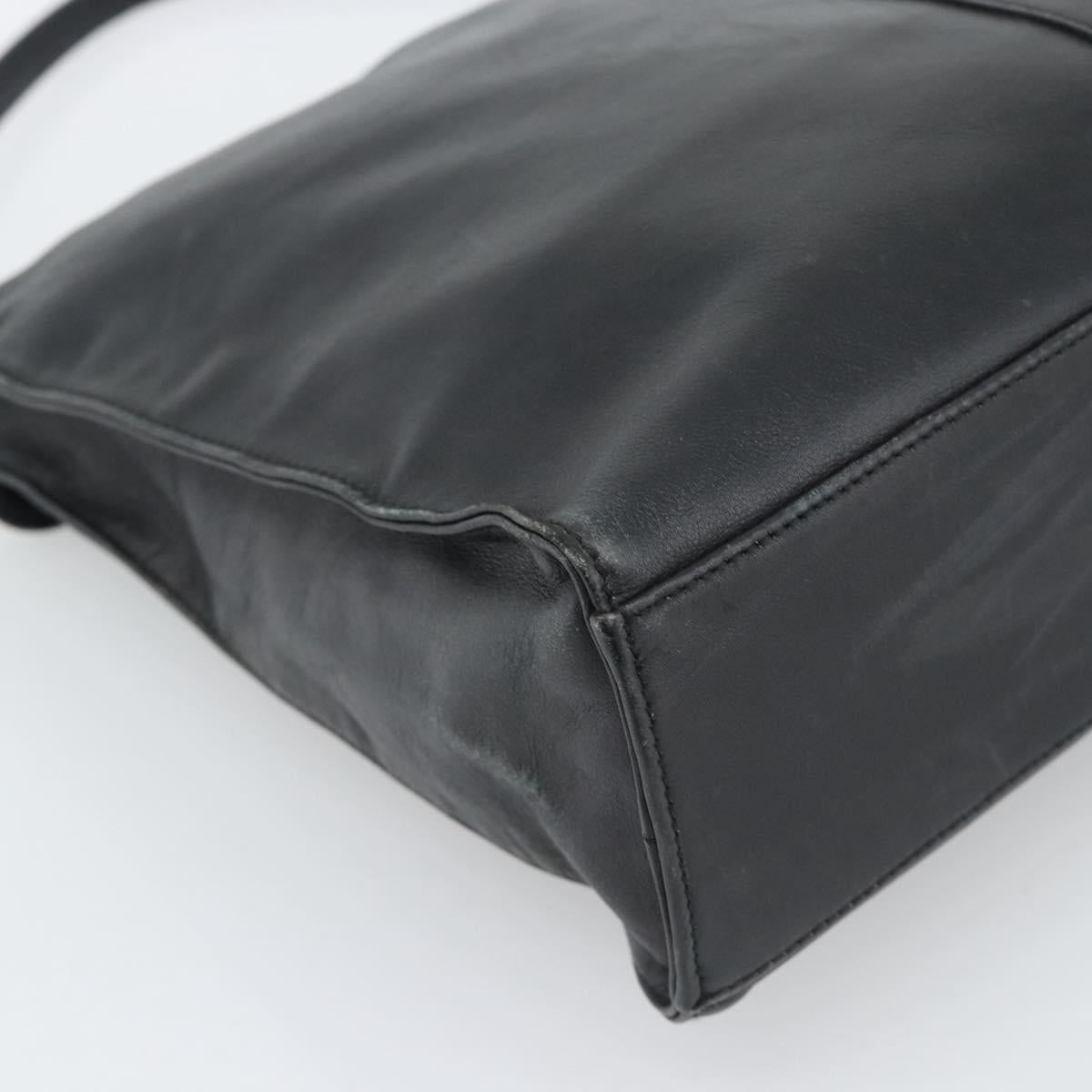 GUCCI Jackie Shoulder Bag Leather Black Silver 001.3355 Auth 192805