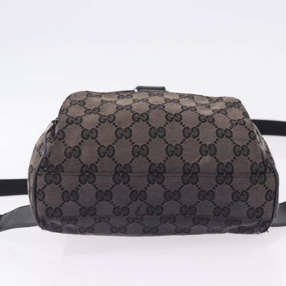 GUCCI GG Canvas Backpack Black Silver 019.0352 Auth 192806