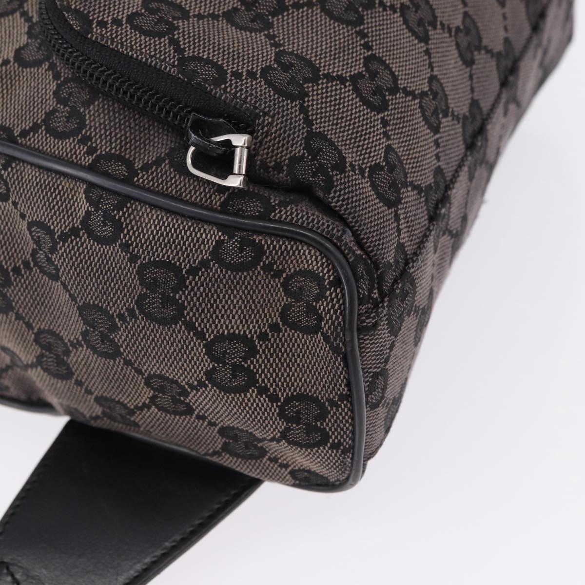 GUCCI GG Canvas Backpack Black Silver 019.0352 Auth 192806