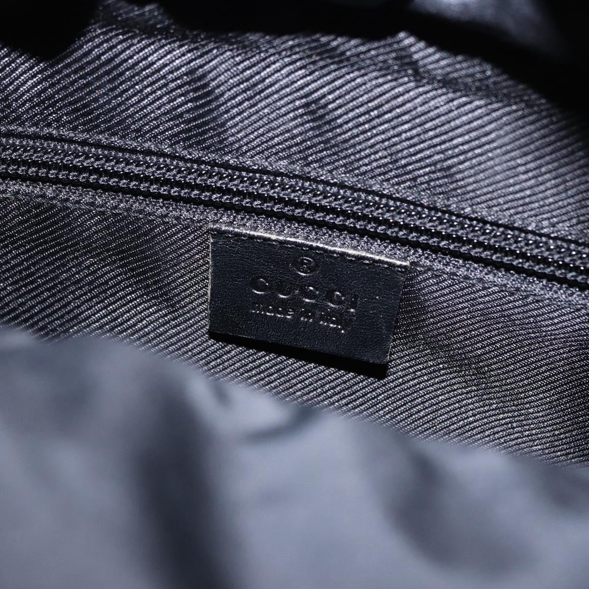 GUCCI GG Canvas Backpack Black Silver 019.0352 Auth 192806