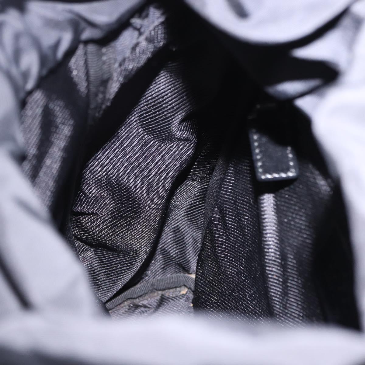 GUCCI GG Canvas Backpack Black Silver 019.0352 Auth 192806