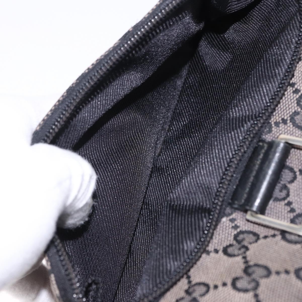 GUCCI GG Canvas Backpack Black Silver 019.0352 Auth 192806