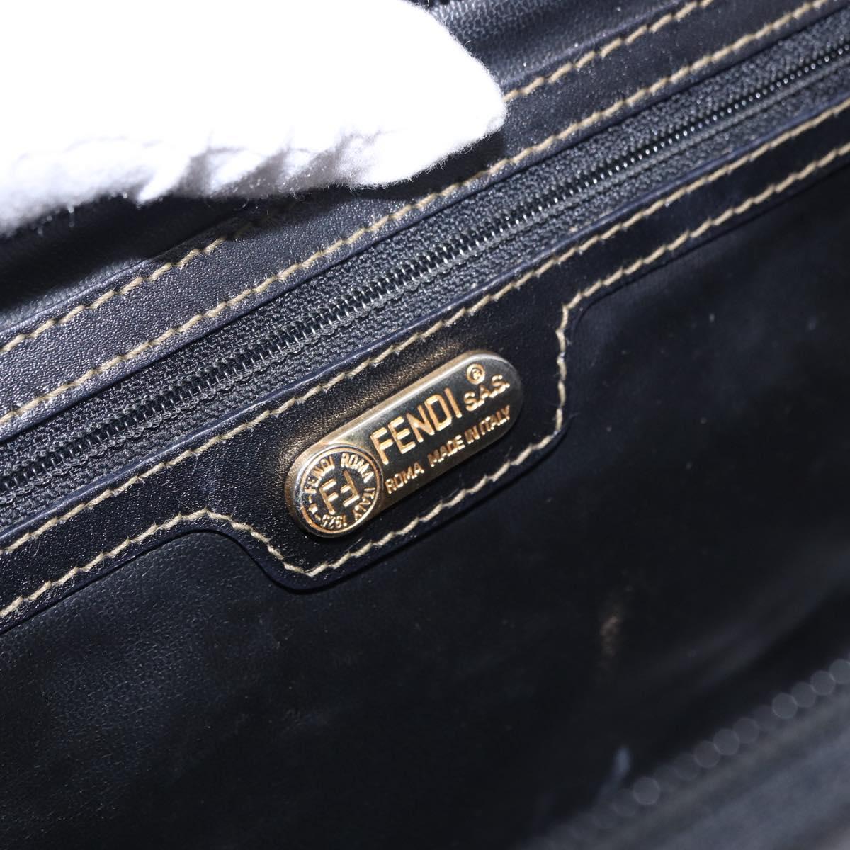 FENDI Zucca Boston Bag PVC Leather Brown Gold Tone Auth 192807A