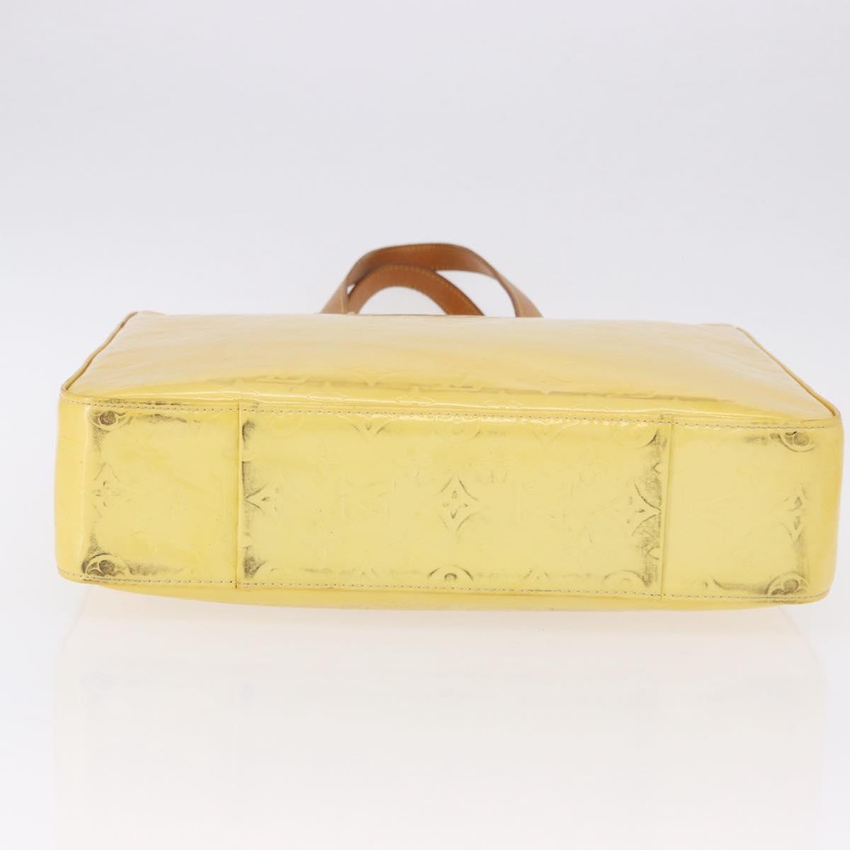 LOUIS VUITTON Monogram Vernis Columbus Tote Bag Lime Yellow M91047 Auth 192809