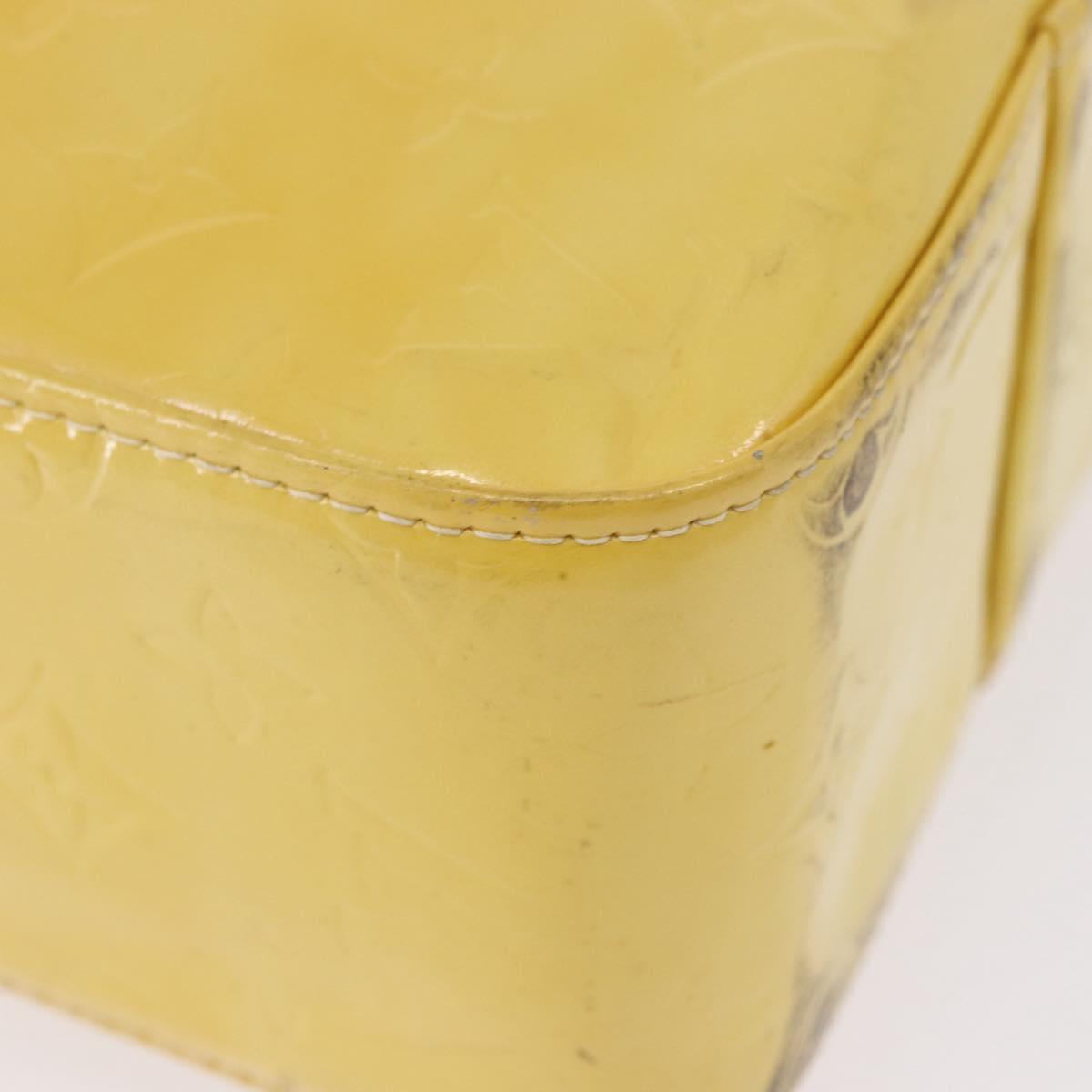 LOUIS VUITTON Monogram Vernis Columbus Tote Bag Lime Yellow M91047 Auth 192809