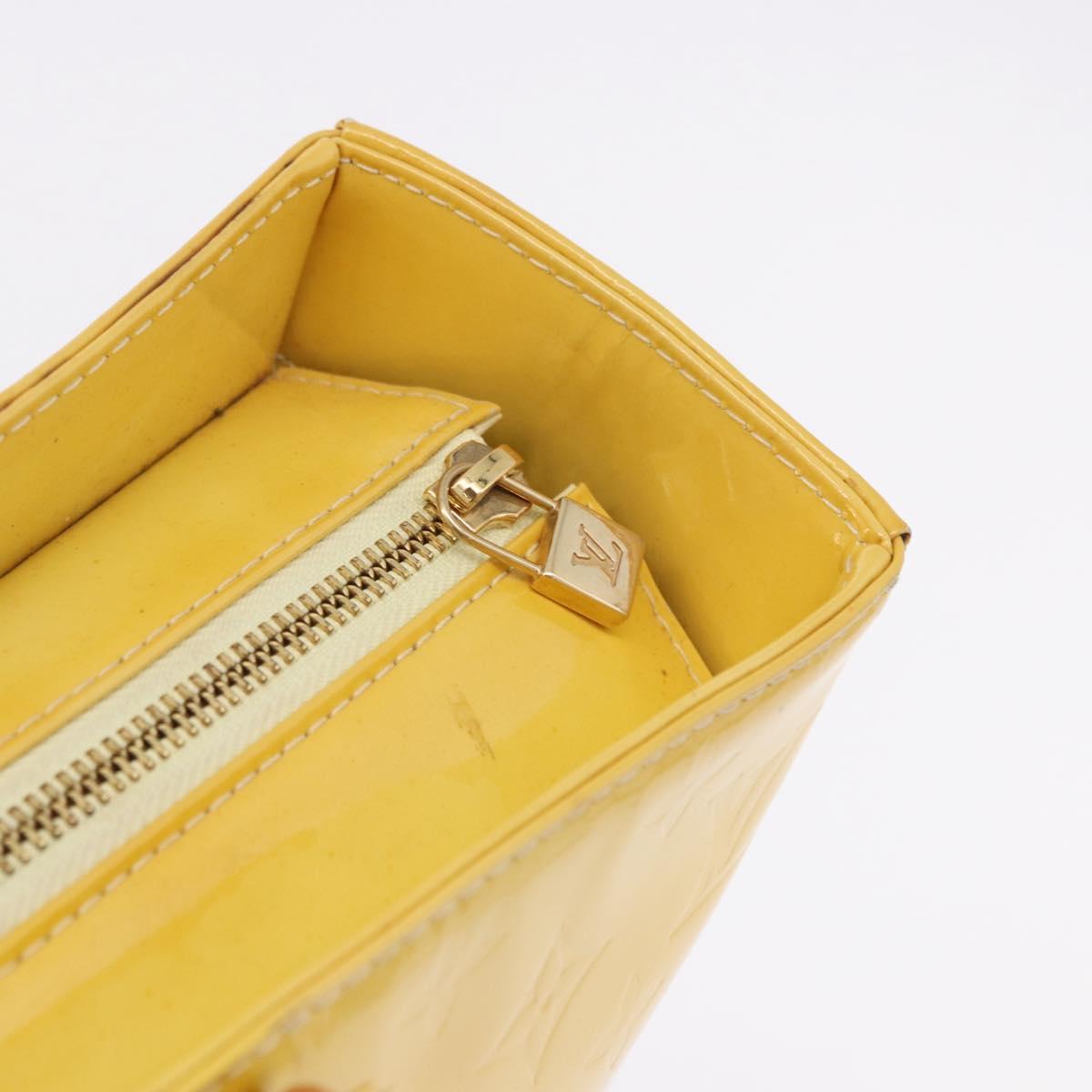 LOUIS VUITTON Monogram Vernis Columbus Tote Bag Lime Yellow M91047 Auth 192809