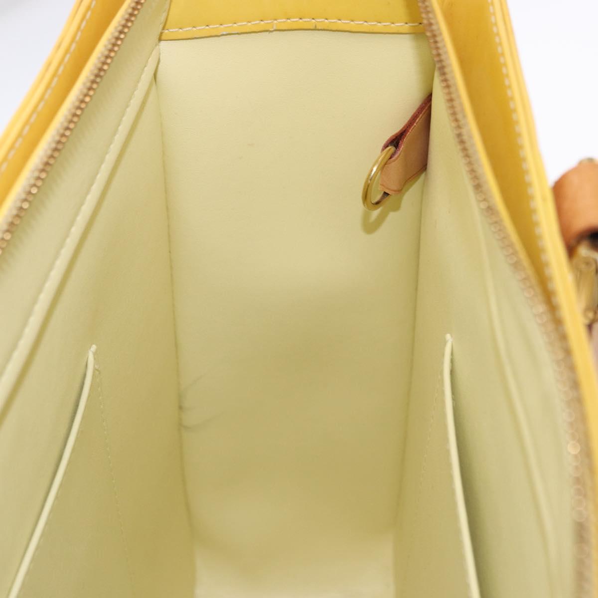 LOUIS VUITTON Monogram Vernis Columbus Tote Bag Lime Yellow M91047 Auth 192809