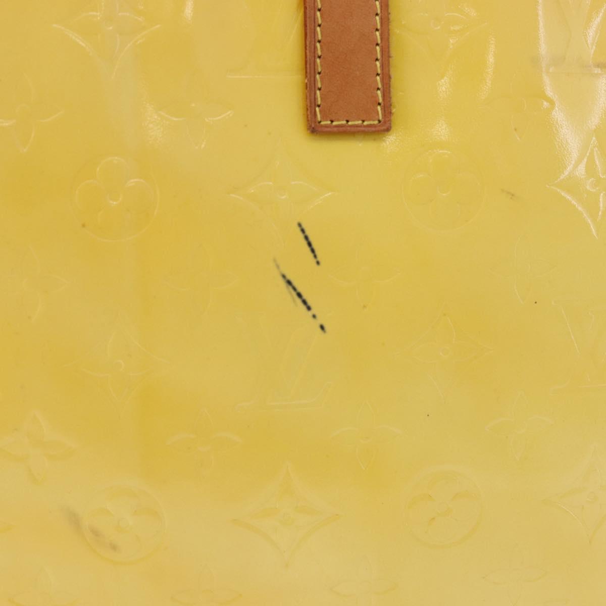 LOUIS VUITTON Monogram Vernis Columbus Tote Bag Lime Yellow M91047 Auth 192809