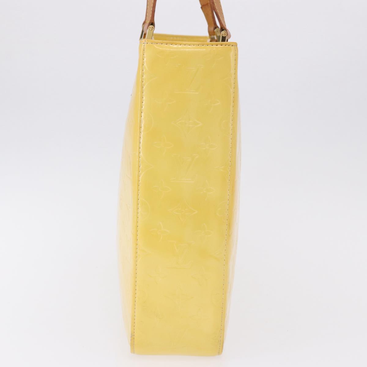 LOUIS VUITTON Monogram Vernis Columbus Tote Bag Lime Yellow M91047 Auth 192809
