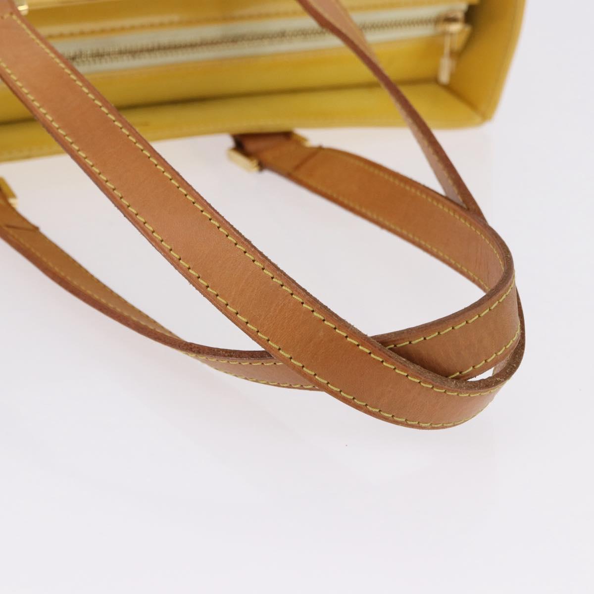 LOUIS VUITTON Monogram Vernis Columbus Tote Bag Lime Yellow M91047 Auth 192809