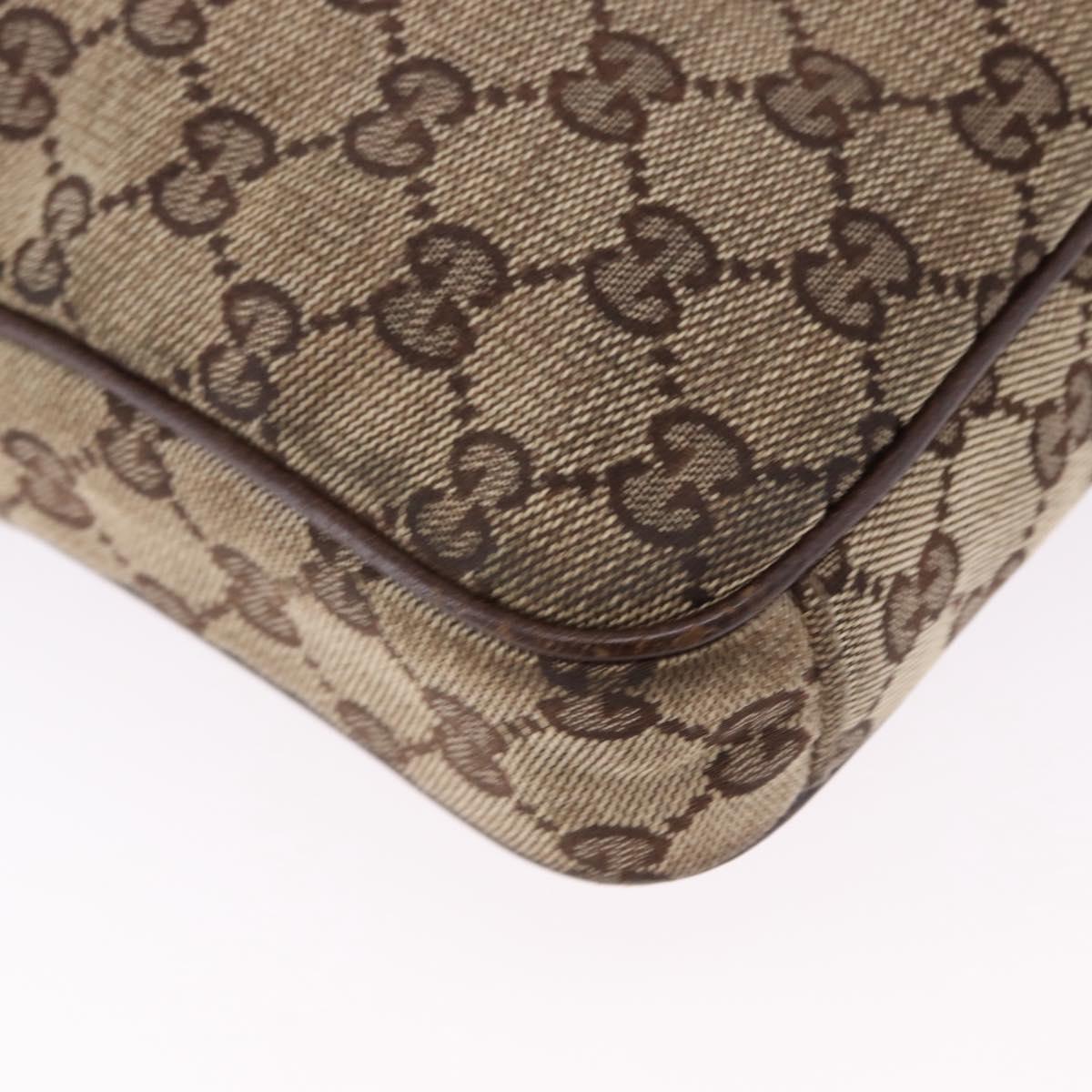 GUCCI GG Canvas Shoulder Bag Beige Silver 92551 Auth 192812