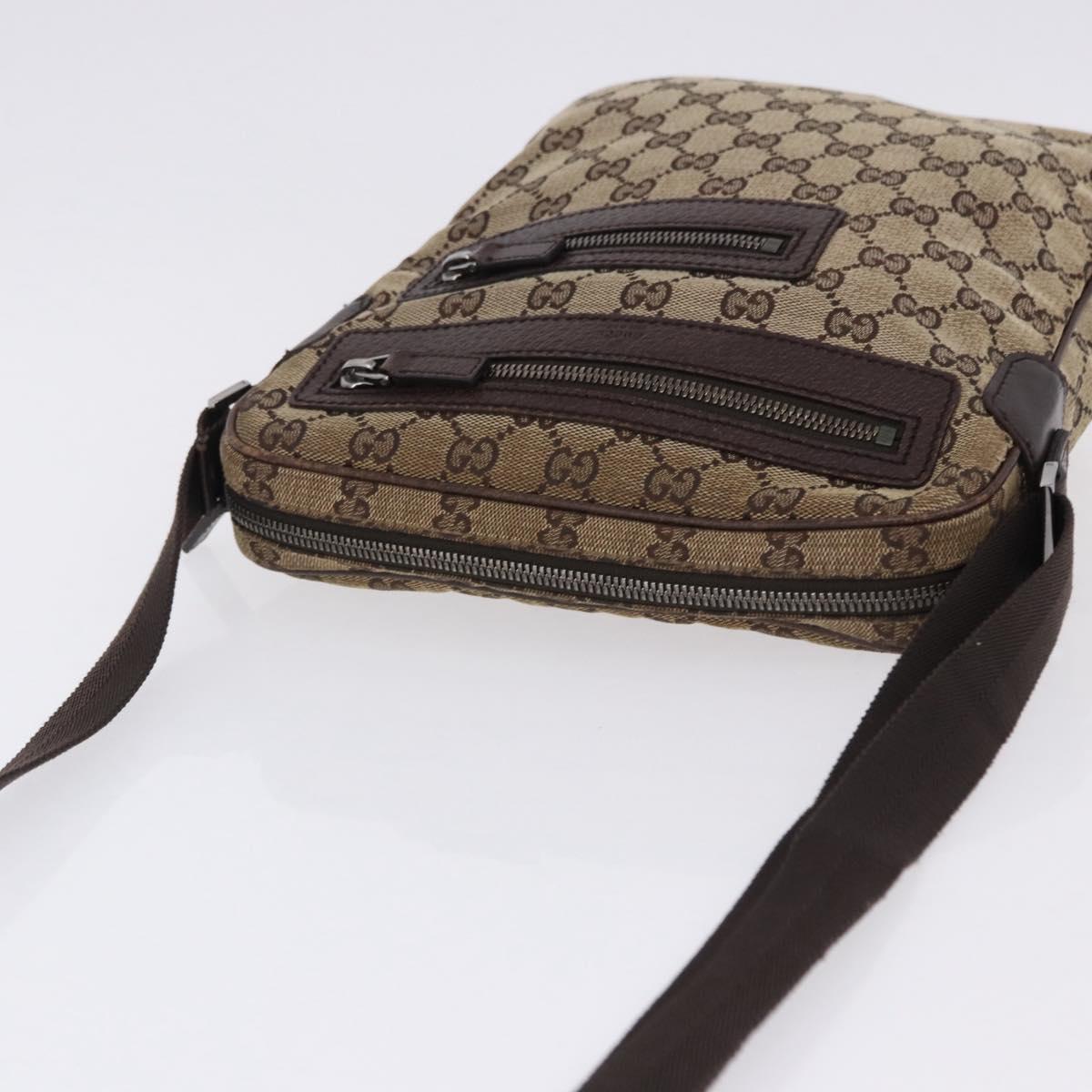 GUCCI GG Canvas Shoulder Bag Beige Silver 92551 Auth 192812
