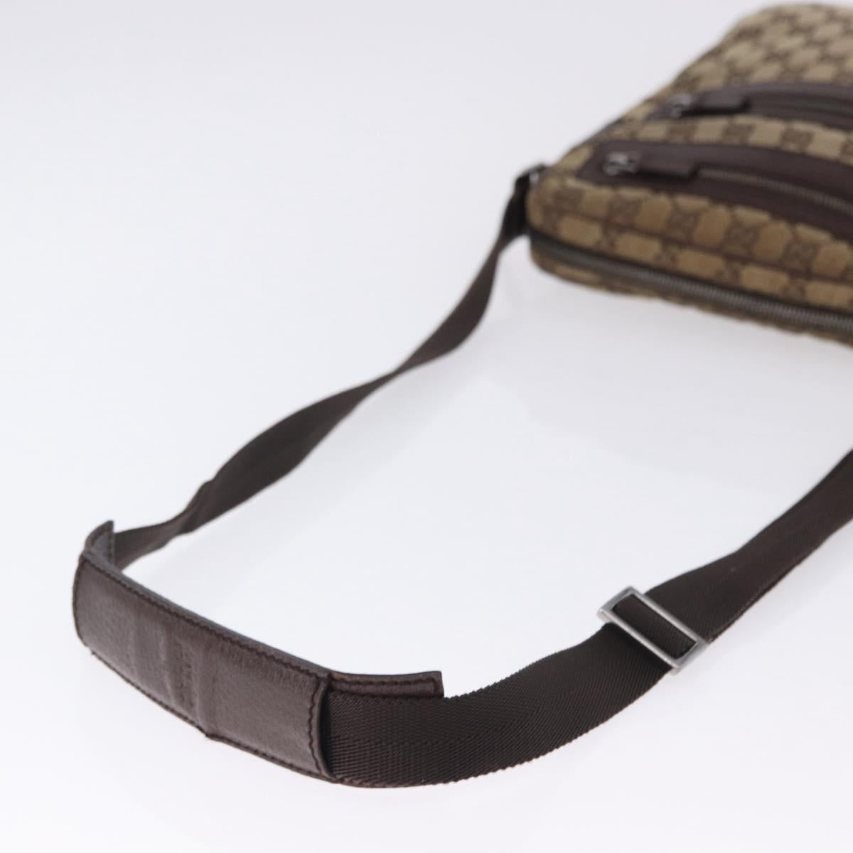 GUCCI GG Canvas Shoulder Bag Beige Silver 92551 Auth 192812