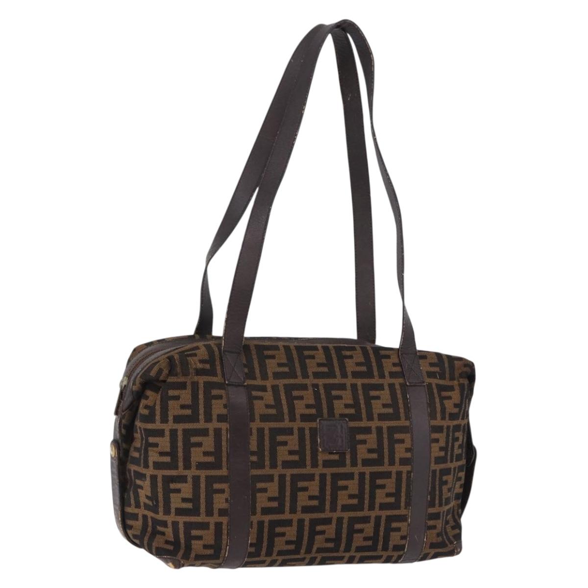 FENDI Zucca Canvas Tote Bag Brown Auth 192814