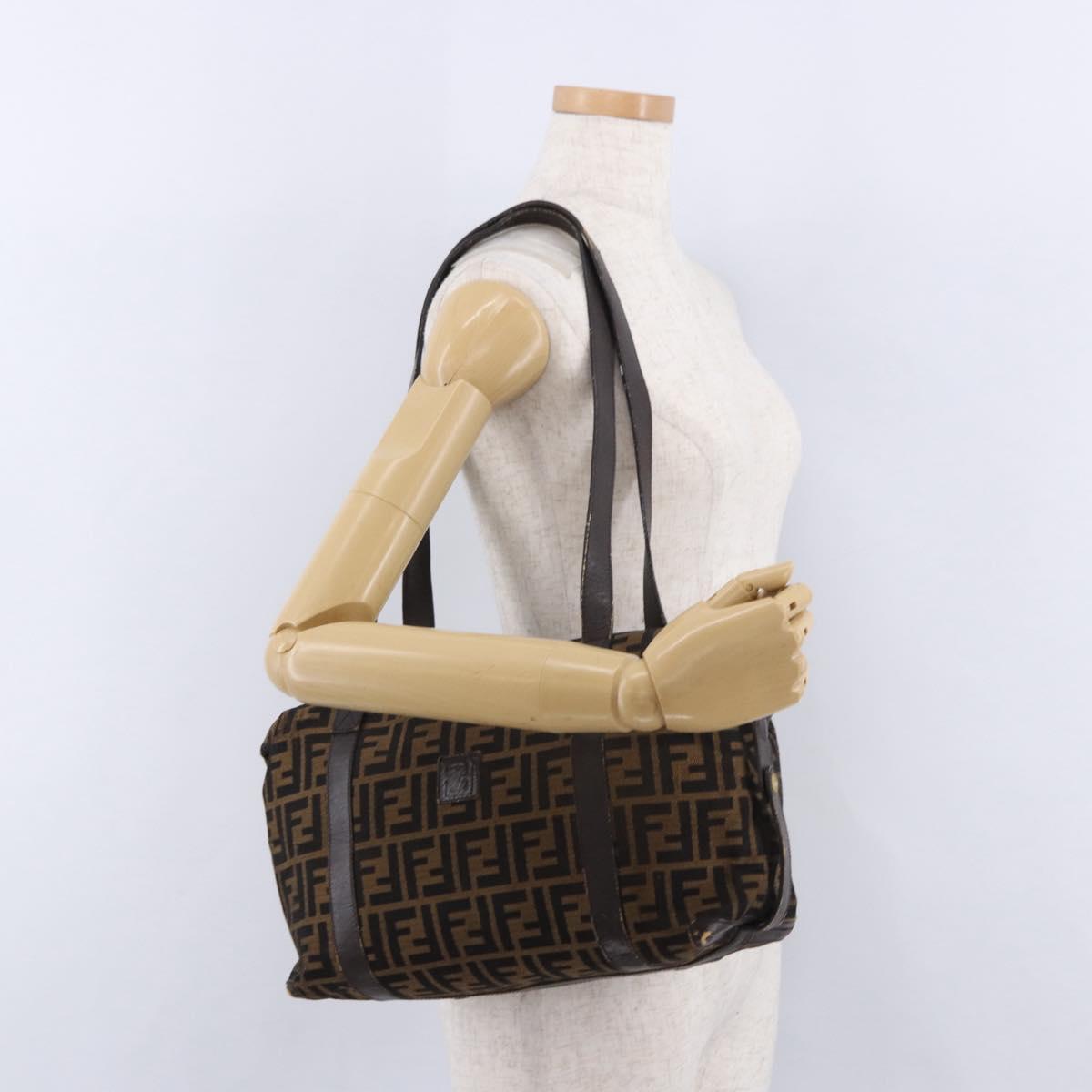 FENDI Zucca Canvas Tote Bag Brown Auth 192814