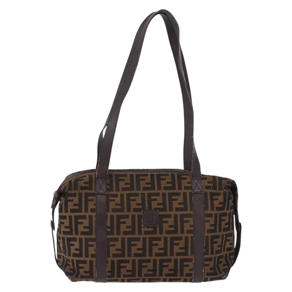 FENDI Zucca Canvas Tote Bag Brown Auth 192814
