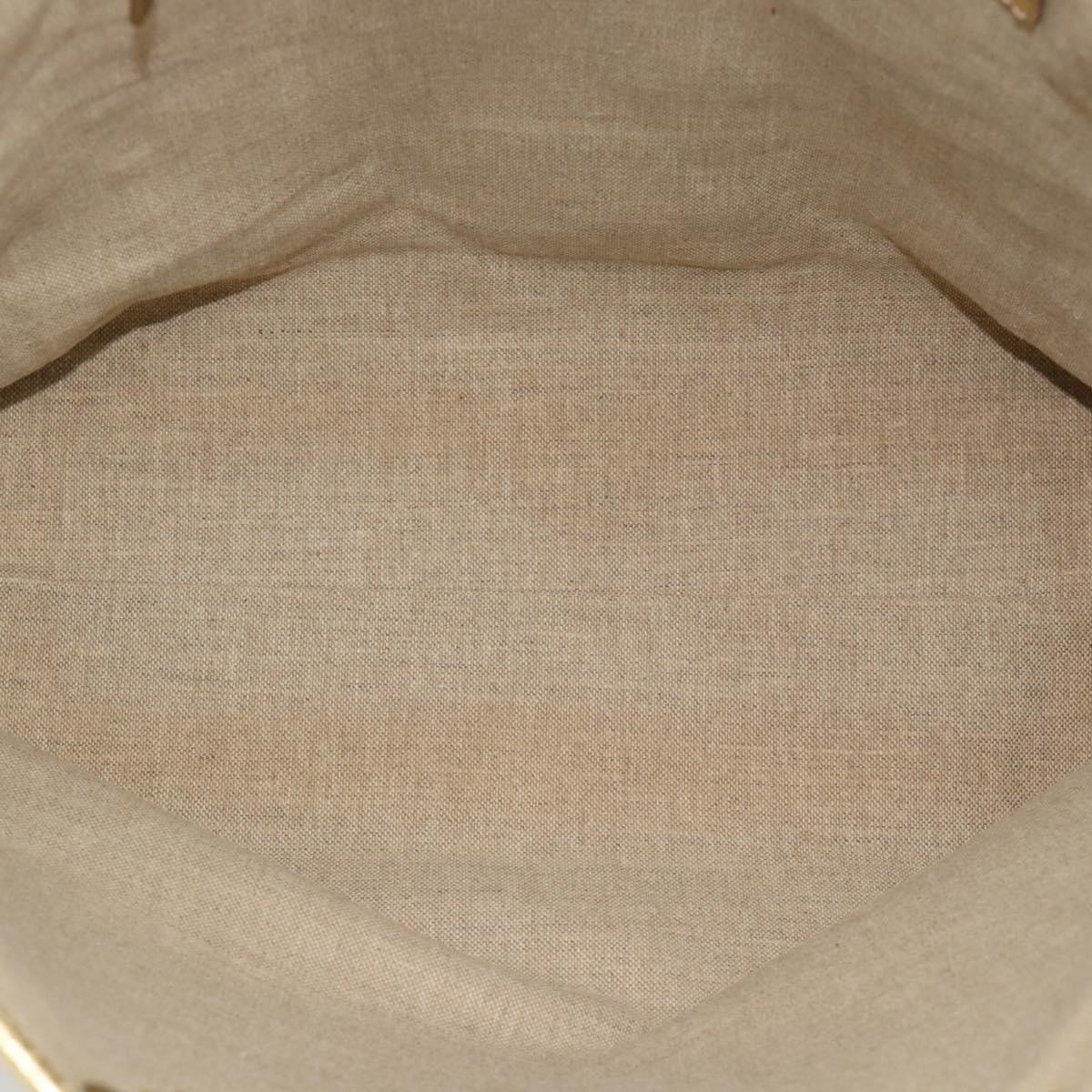CELINE Tote Bag Suede Gold Auth 192815A