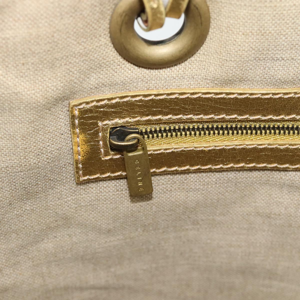CELINE Tote Bag Suede Gold Auth 192815A
