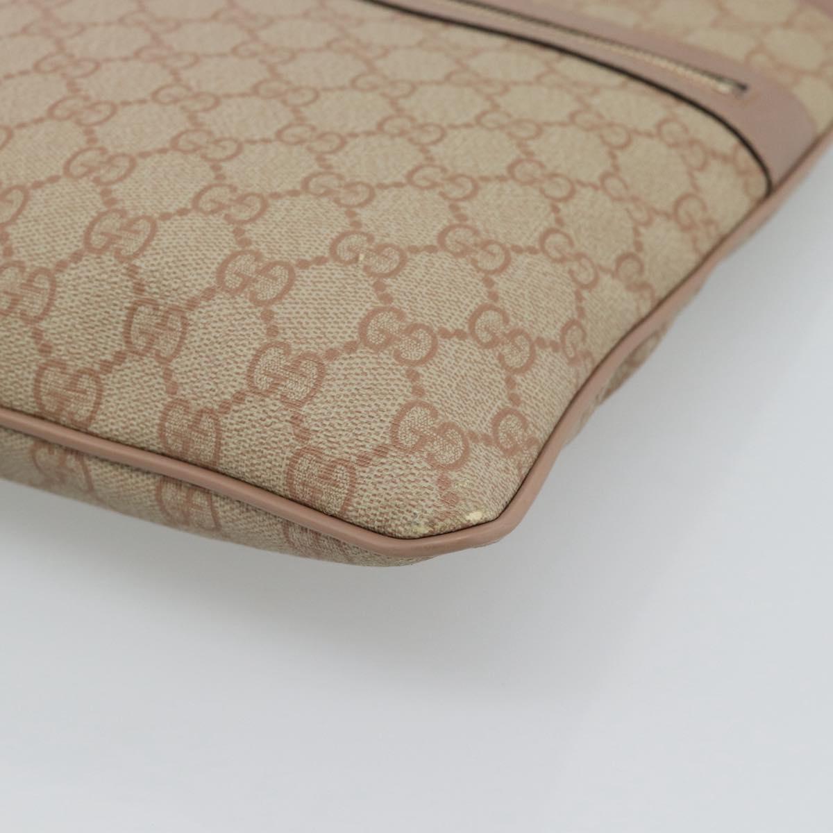 GUCCI GG Supreme Shoulder Bag PVC Leather Pink Gold Tone Auth 192818