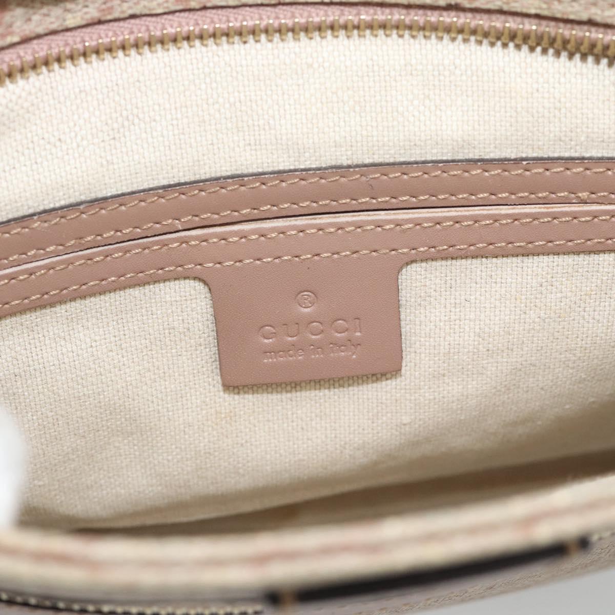 GUCCI GG Supreme Shoulder Bag PVC Leather Pink Gold Tone Auth 192818