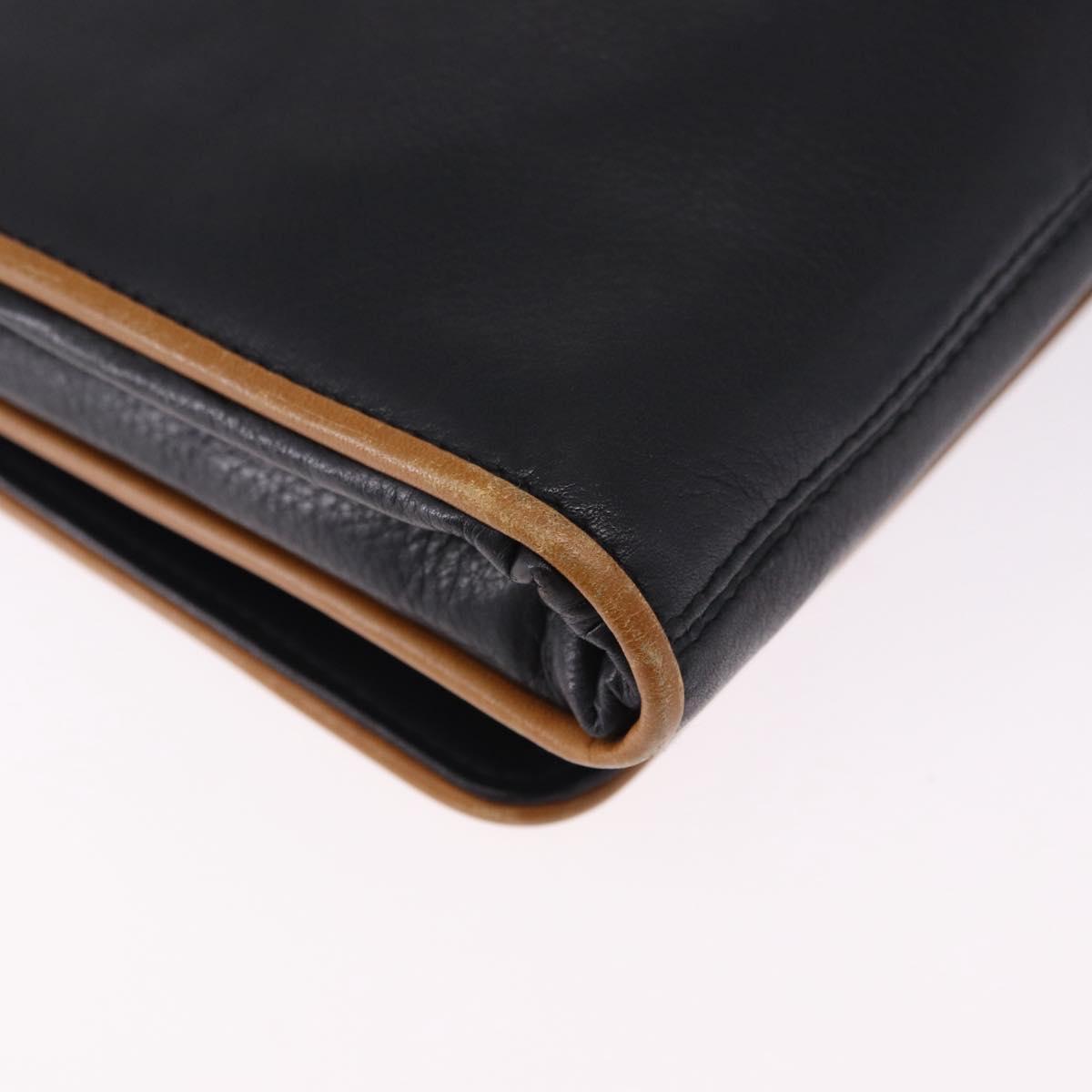 CELINE Horse Carriage Shoulder Bag Leather Black Gold Tone Auth 192821A
